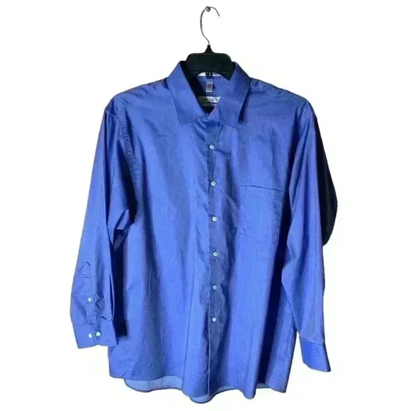 Van Heusen Classic Fit Royal Herringbone Dress Shirt Mens Size Neck 17.5 Top - Picture 1 of 5